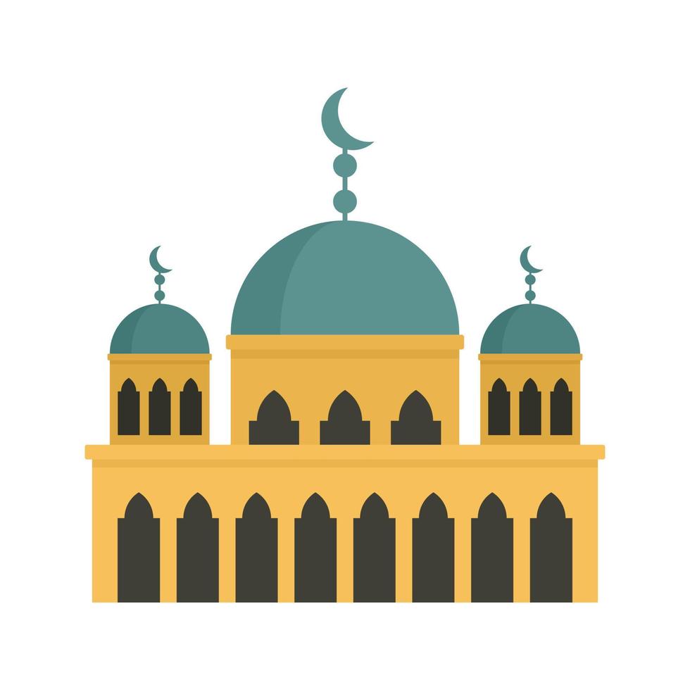 Mezquita moderna icono plano aislado vector