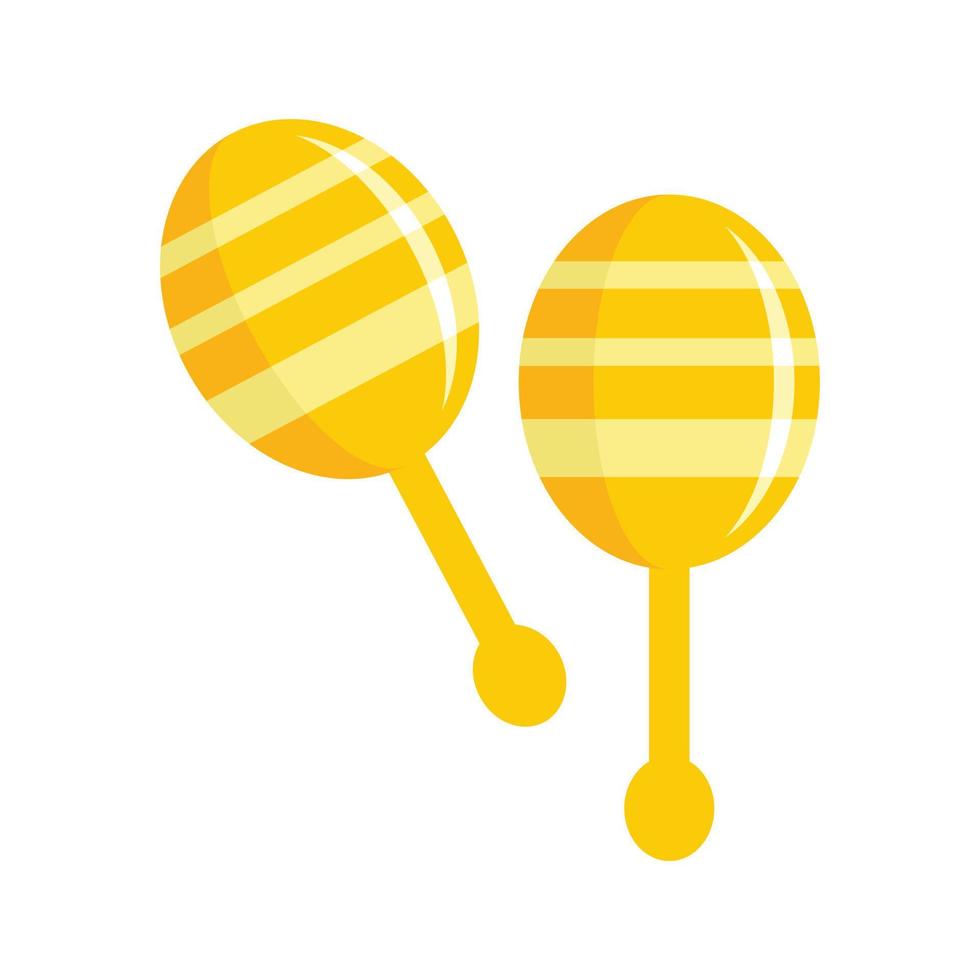 Mexican maracas icon flat isolated vector