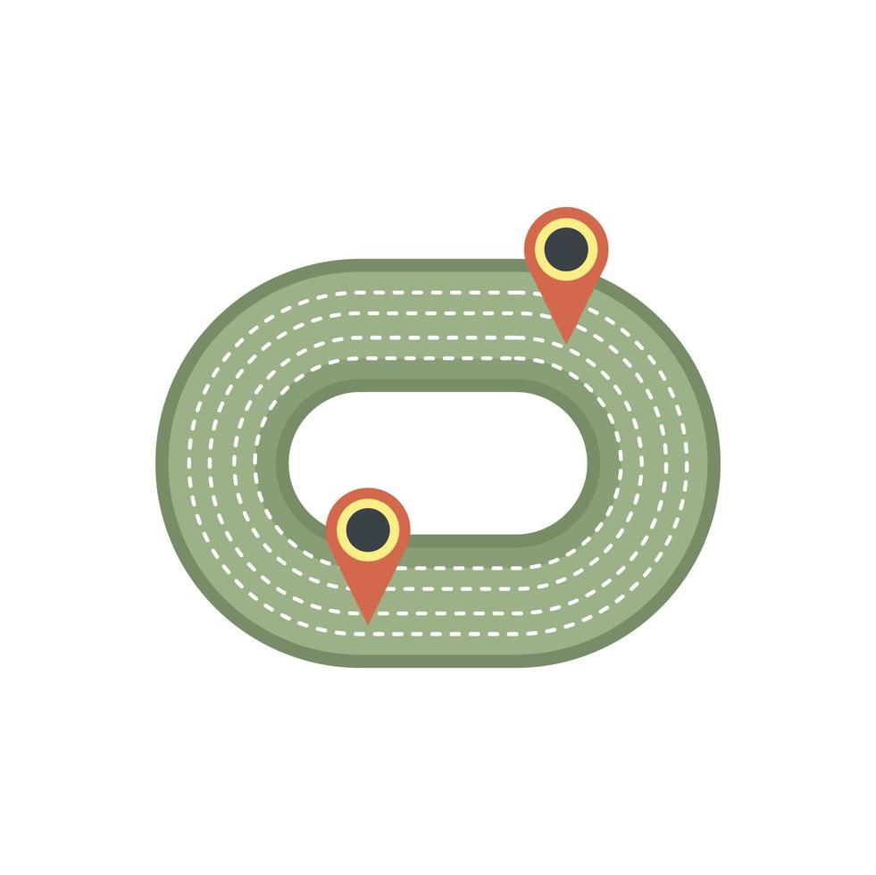 Running stadium track icon flat isolated vector