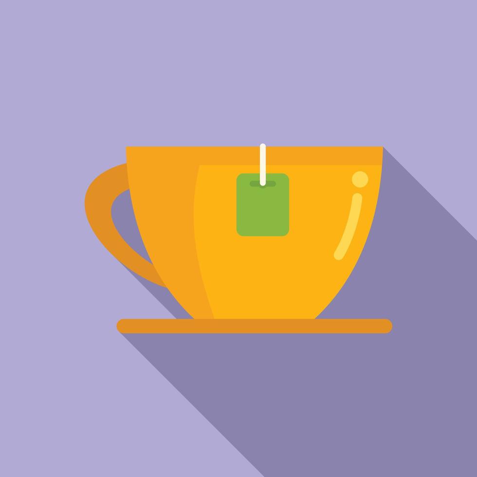 Tea cup icon flat vector. Cute work vector