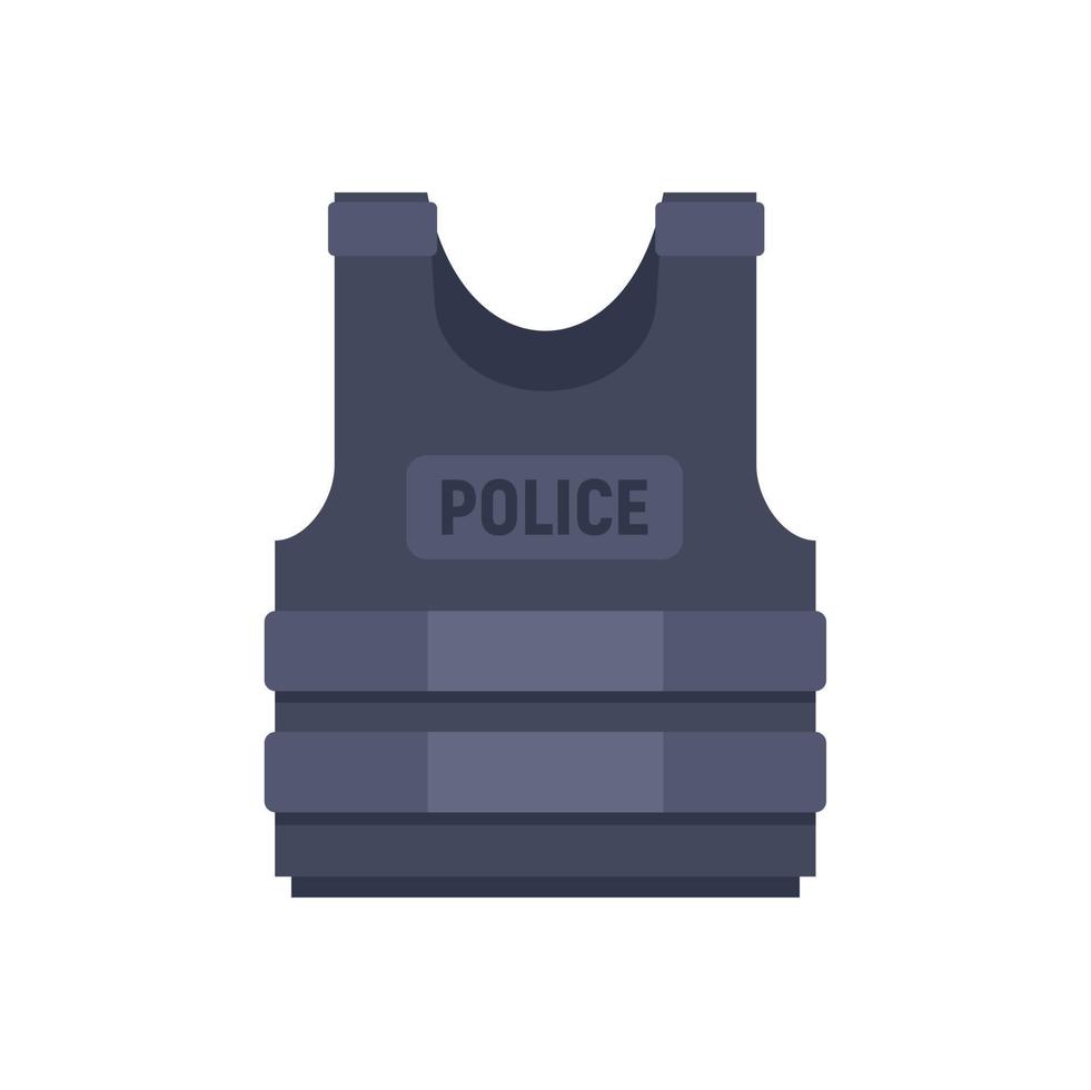 icono de chaleco antibalas de policía vector aislado plano