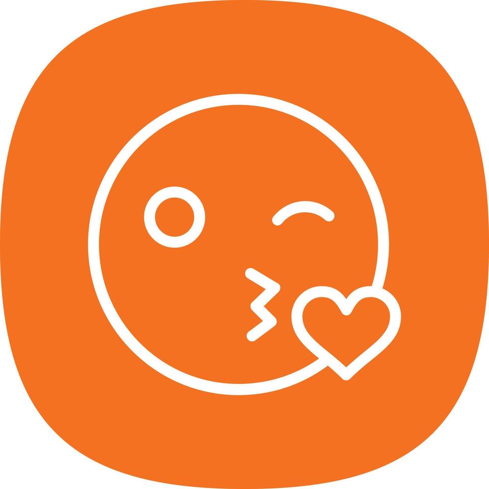 Kiss Wink Heart Vector Icon Design