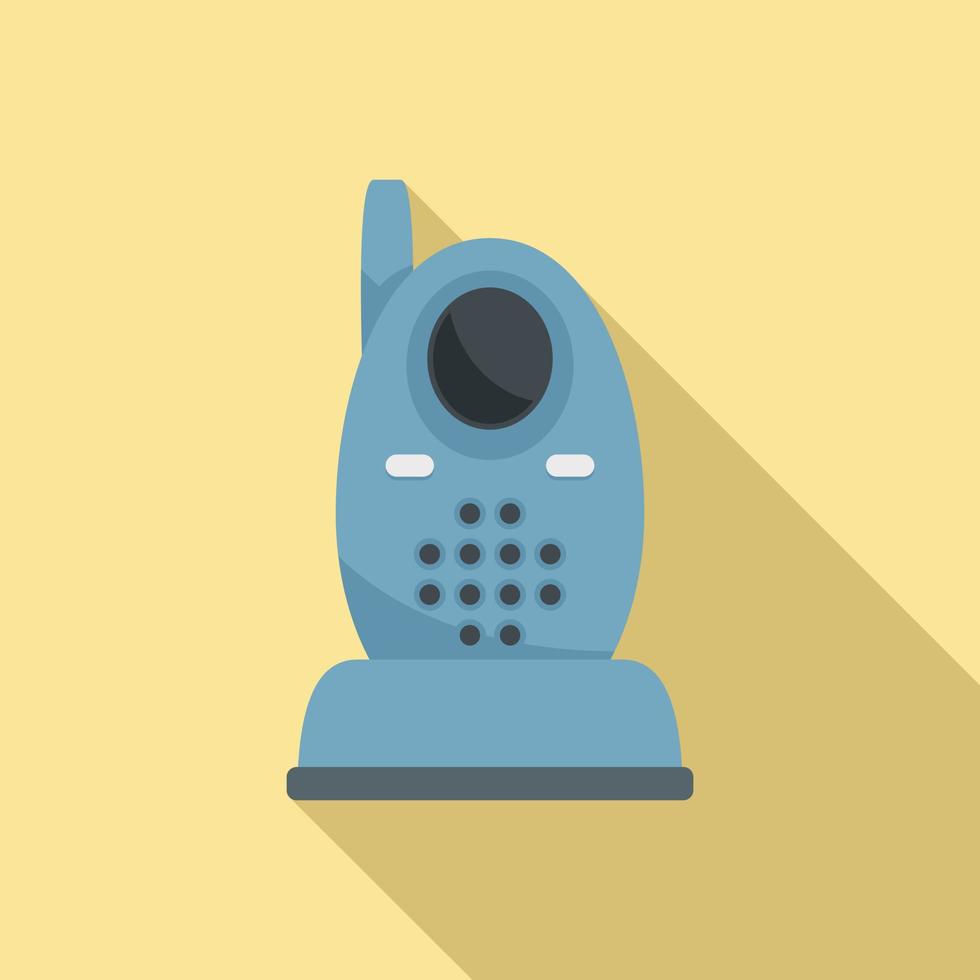 App baby monitor icon flat vector. Infant radio vector