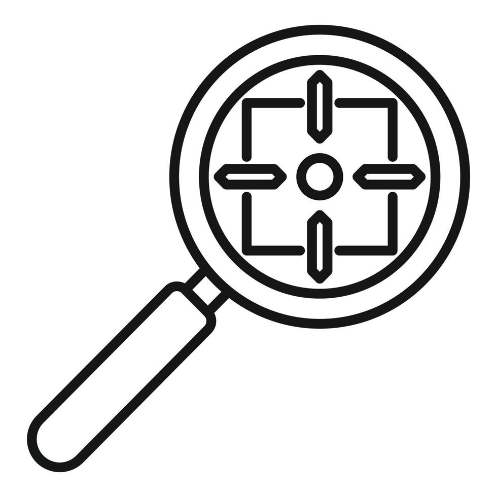 Magnifier focus icon outline vector. Team job vector