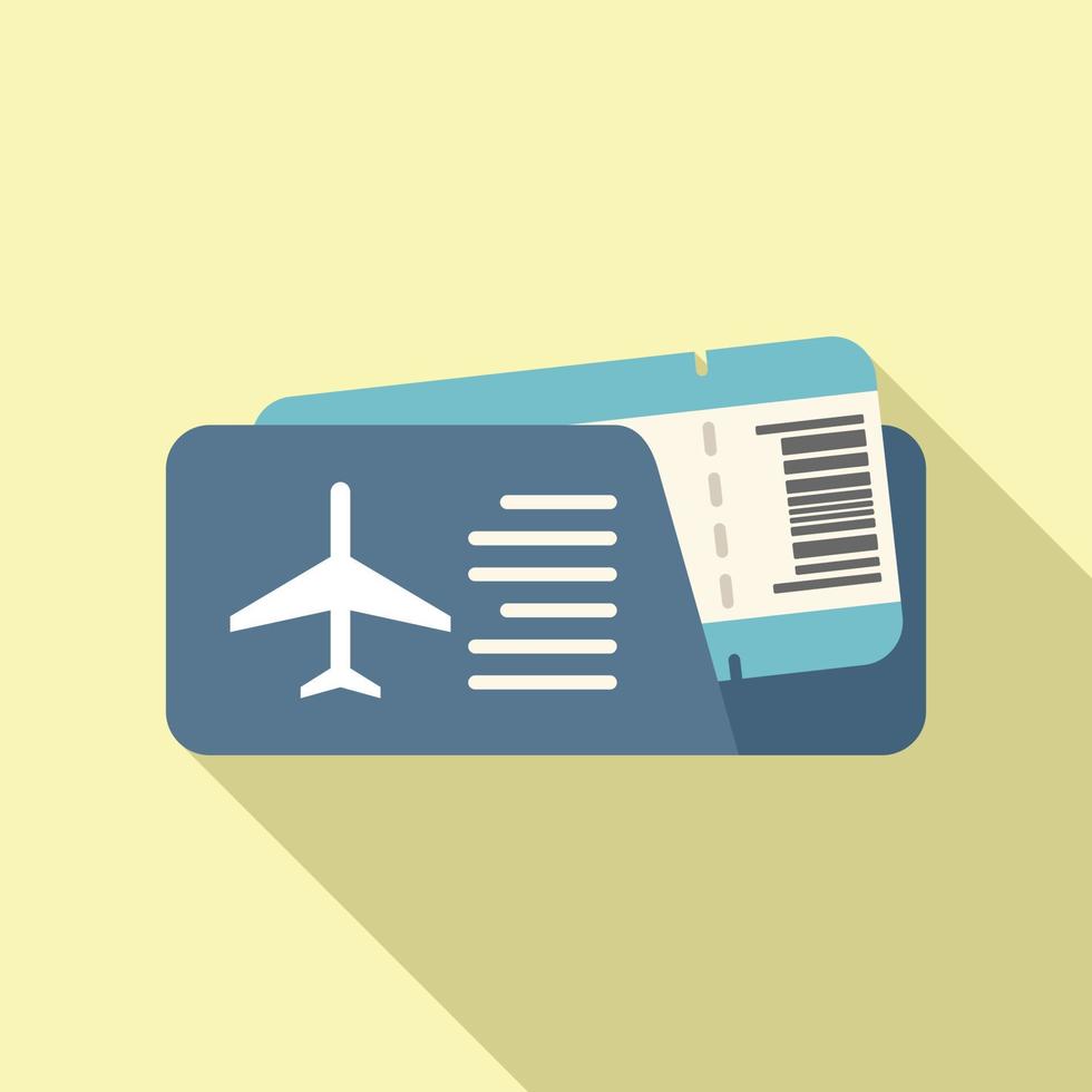 Business air ticket icon flat vector. Airline pass vector