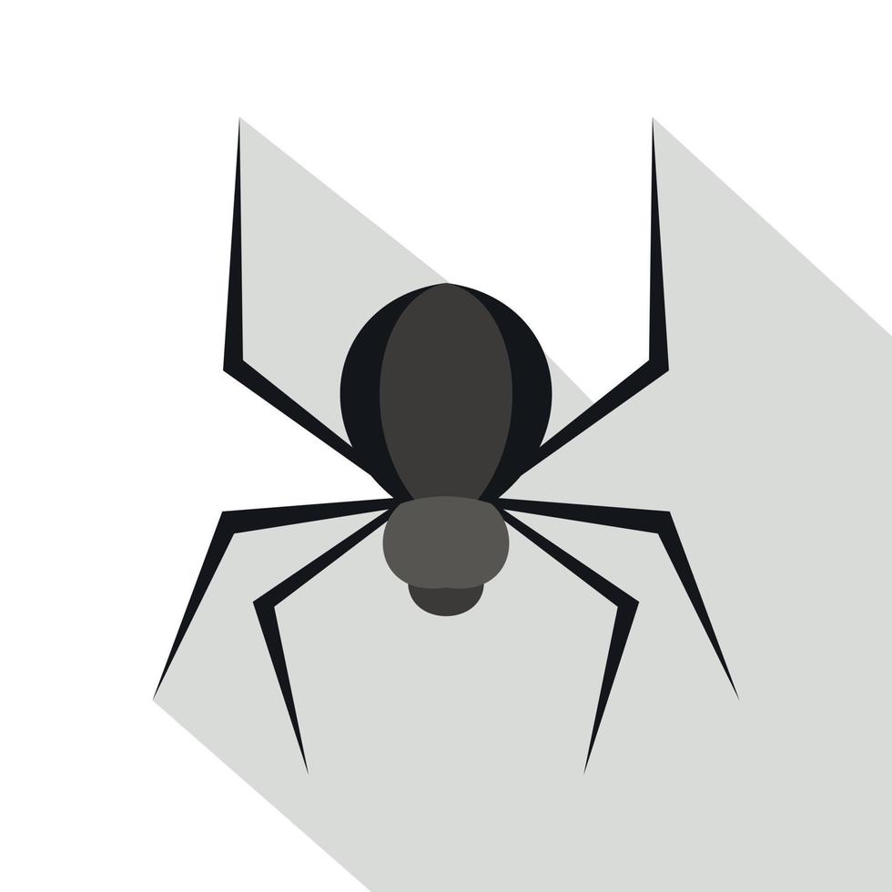 icono de araña negra, tipo plano vector