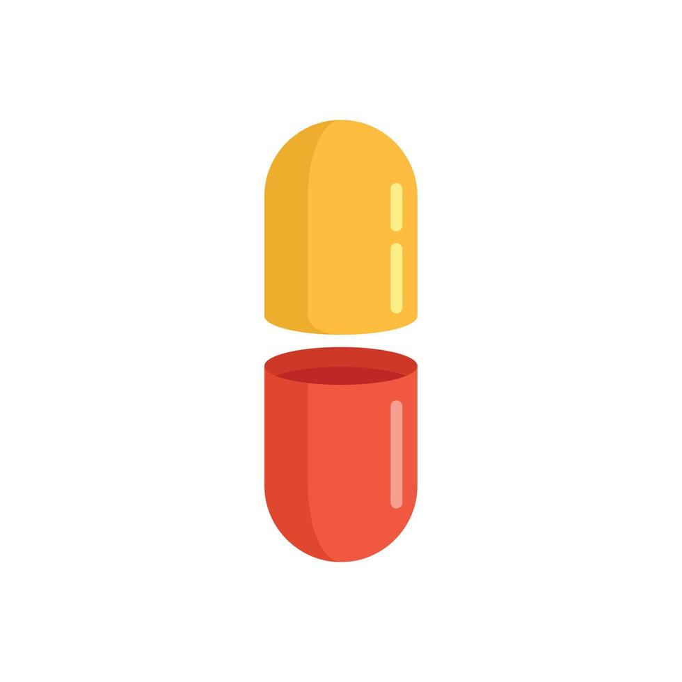 Capsule pill icon flat isolated vector