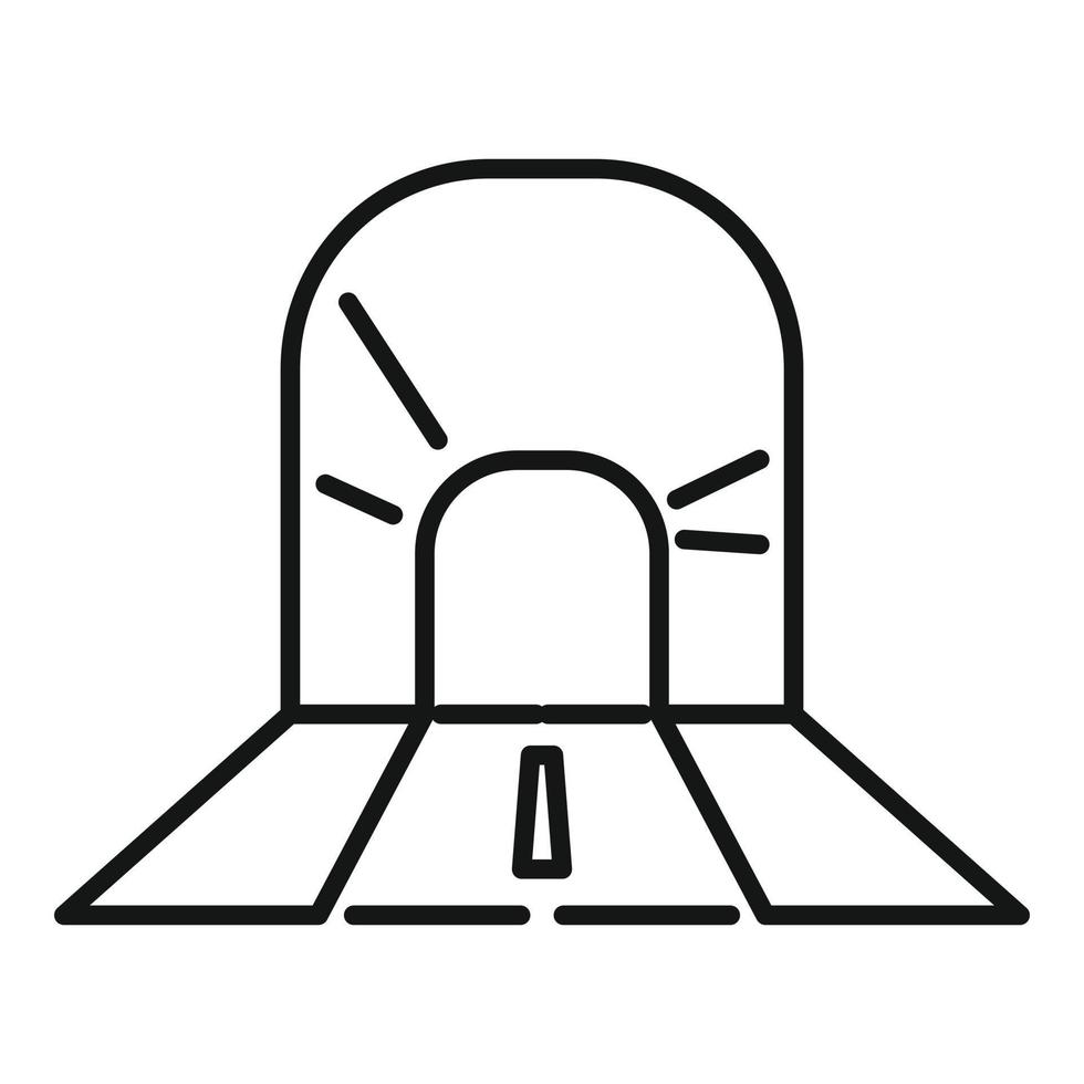 vector de contorno de icono de túnel de metro. entrada de coche