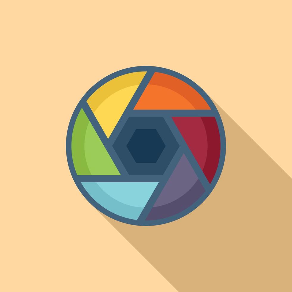 Focus shutter icon flat vector. Work goal vector