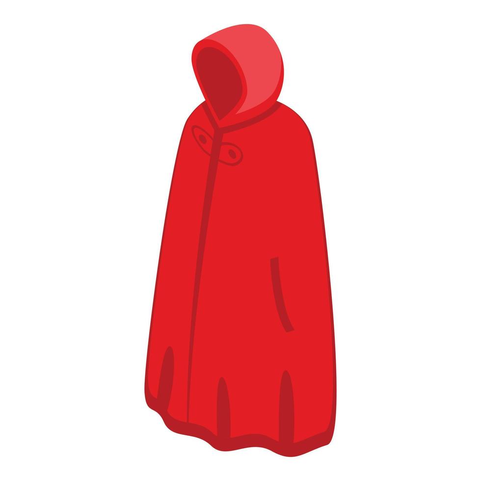 Red mantle icon isometric vector. Cloak hero vector