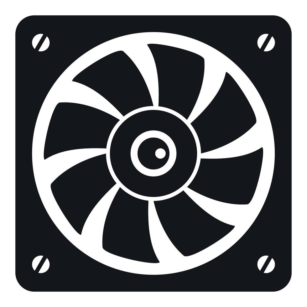 Computer fan icon, simple style vector
