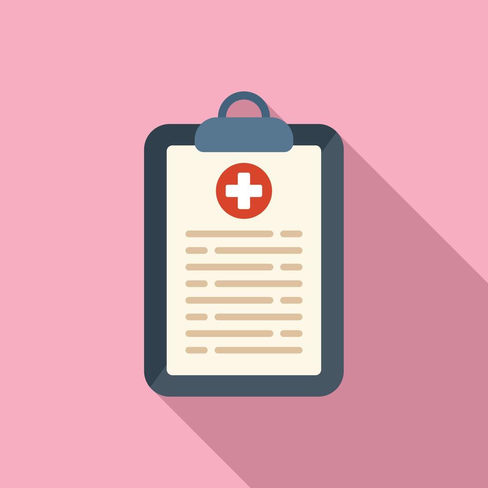 Medical clipboard icon flat vector. Healthy diet vector