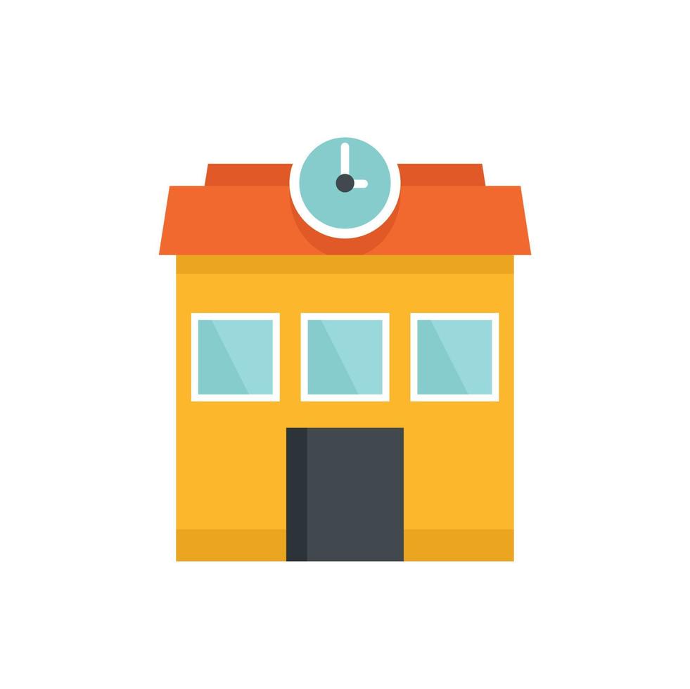 School building icon flat isolated vector