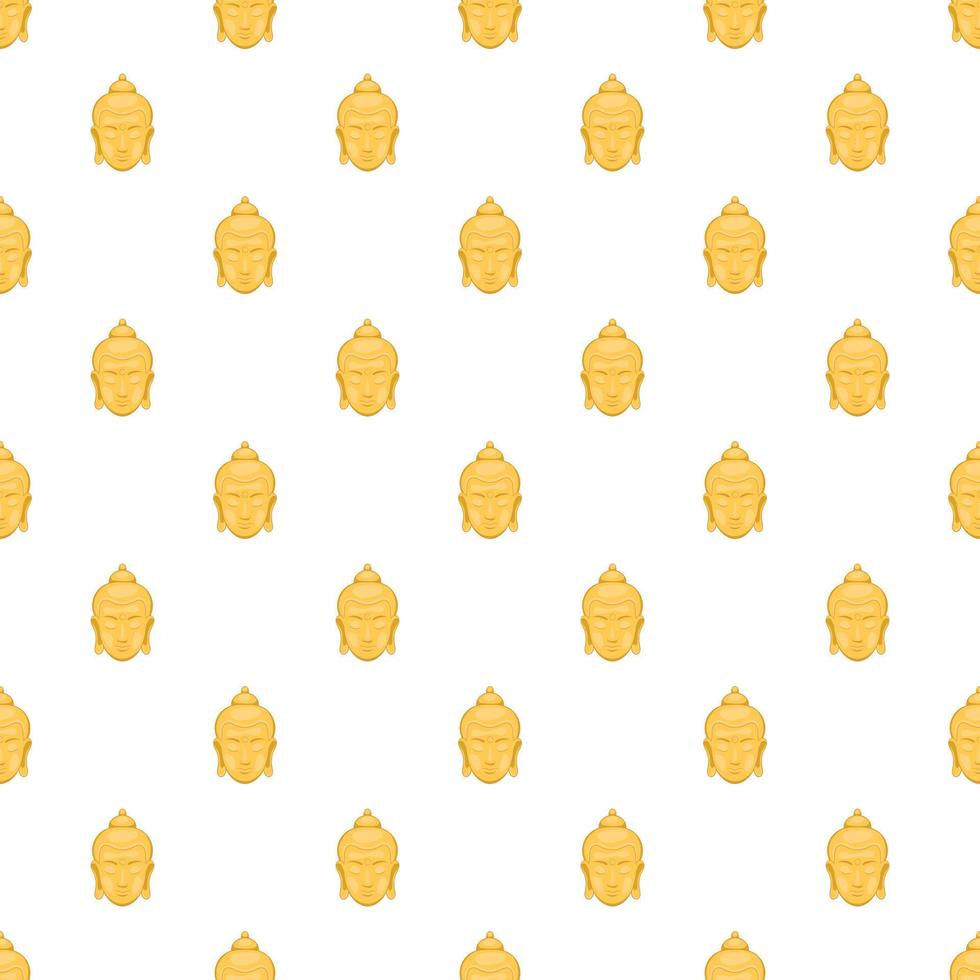 Buddha statue pattern, cartoon style vector