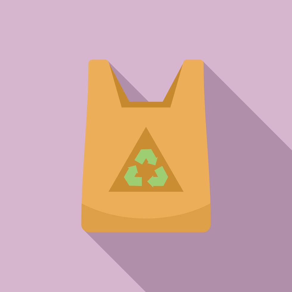 vector plano de icono de bolsa ecológica. bolsa de asa