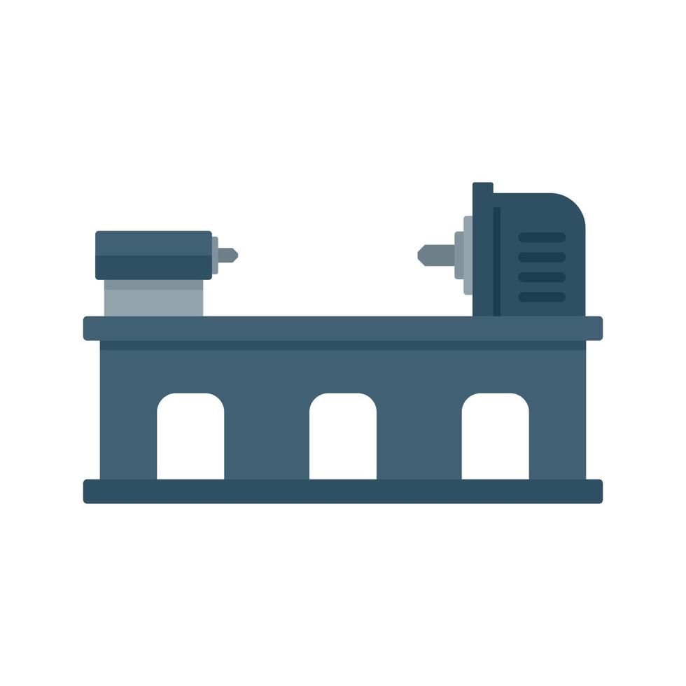 Industry lathe icon flat isolated vector