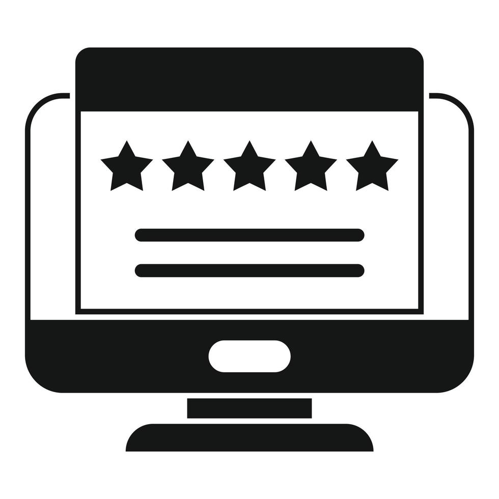 Monitor review icon simple vector. Online product vector