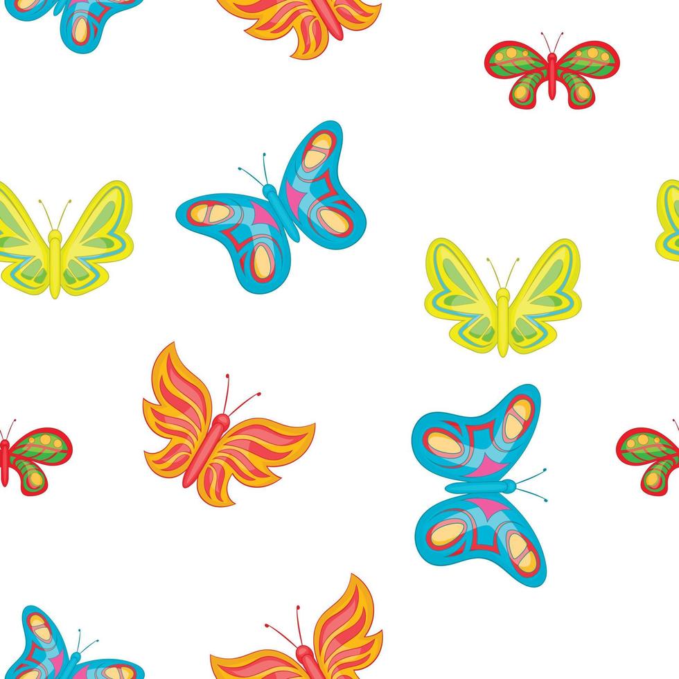 patrón de criaturas mariposas, estilo de dibujos animados vector