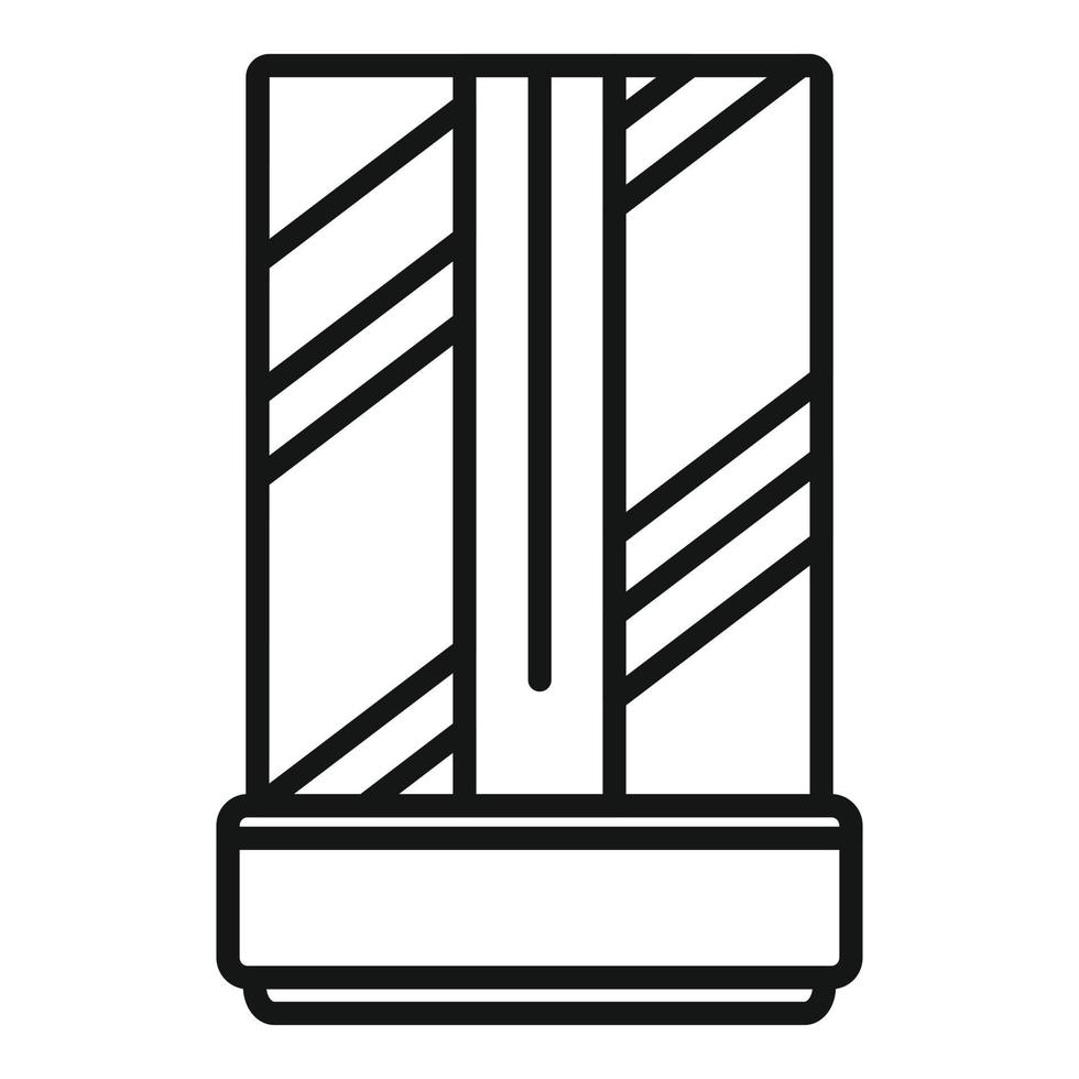 Interior shower cabin icon outline vector. Door glass vector