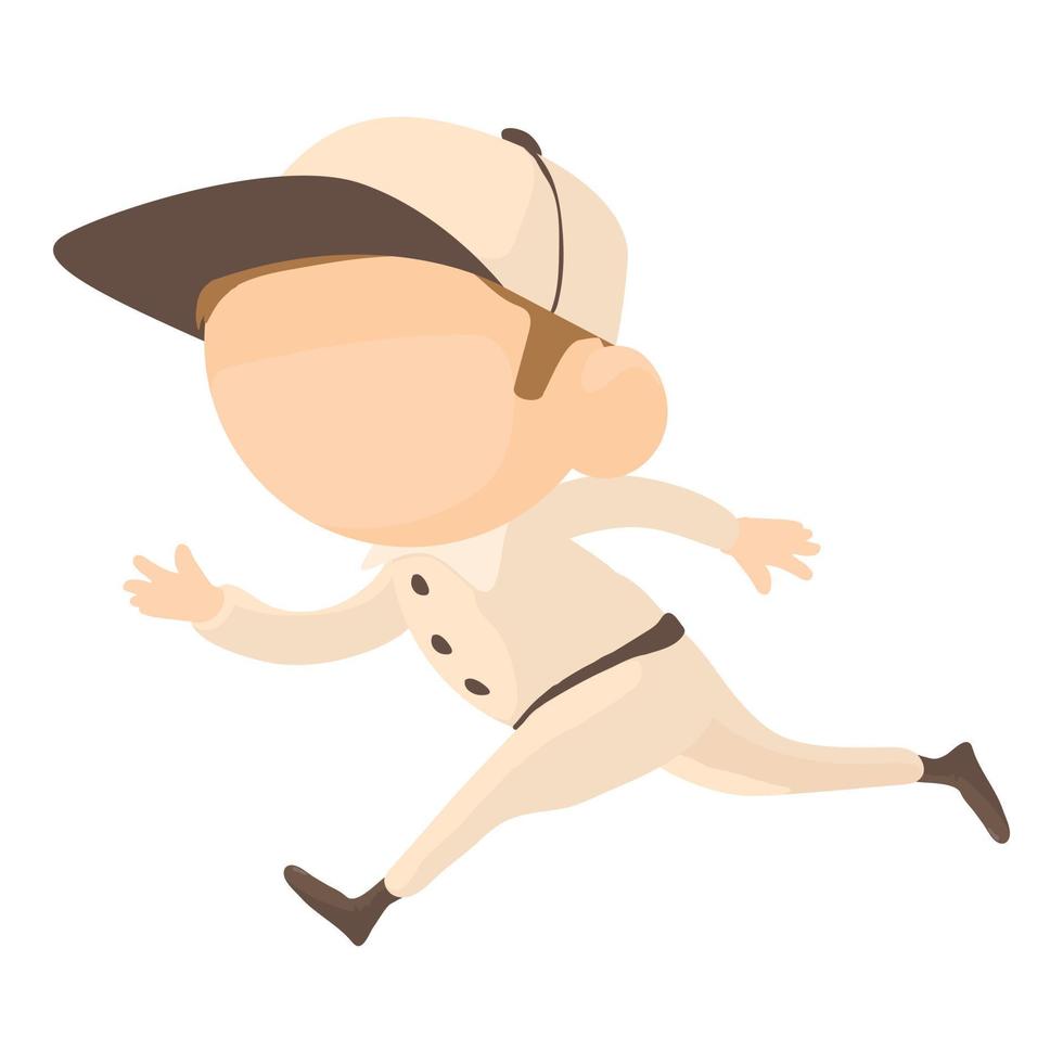 Running player icon, cartoon style vector