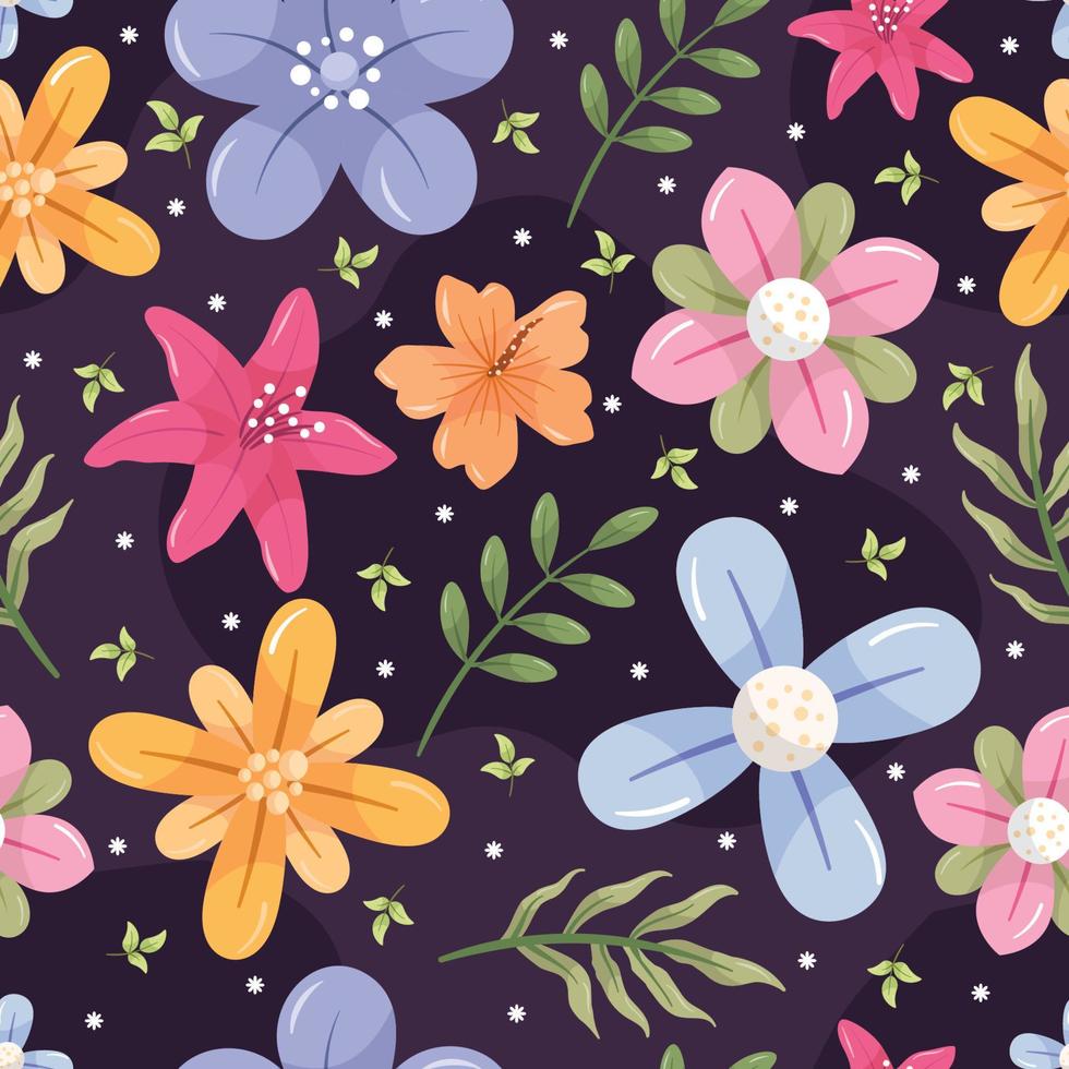 Floral And Leaf Seamless Pattern Background vector