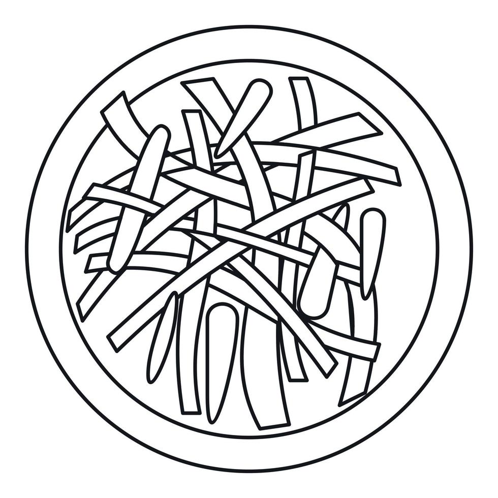 Asian salad icon, outline style vector