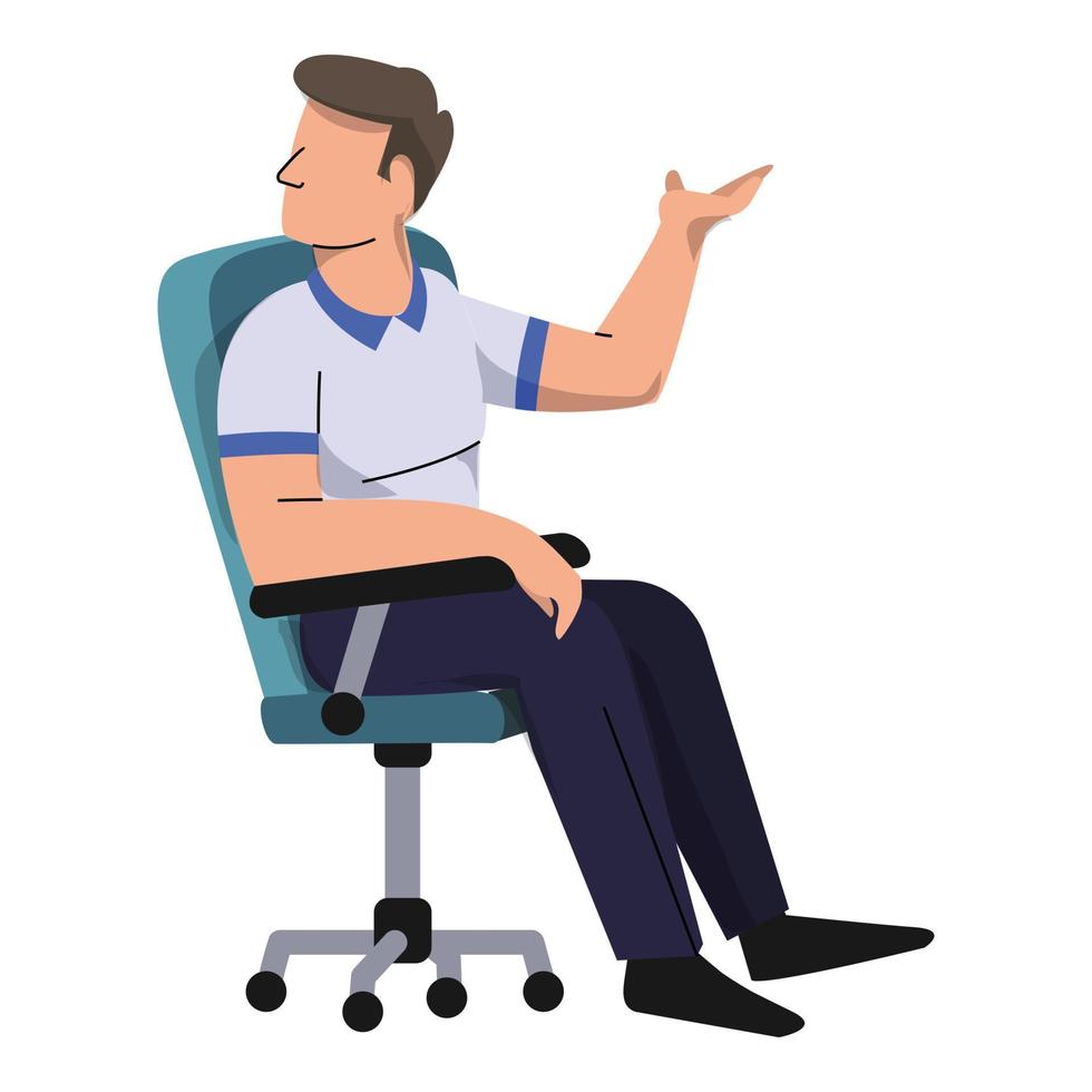 Man in chair icon cartoon vector. Relax armchair vector