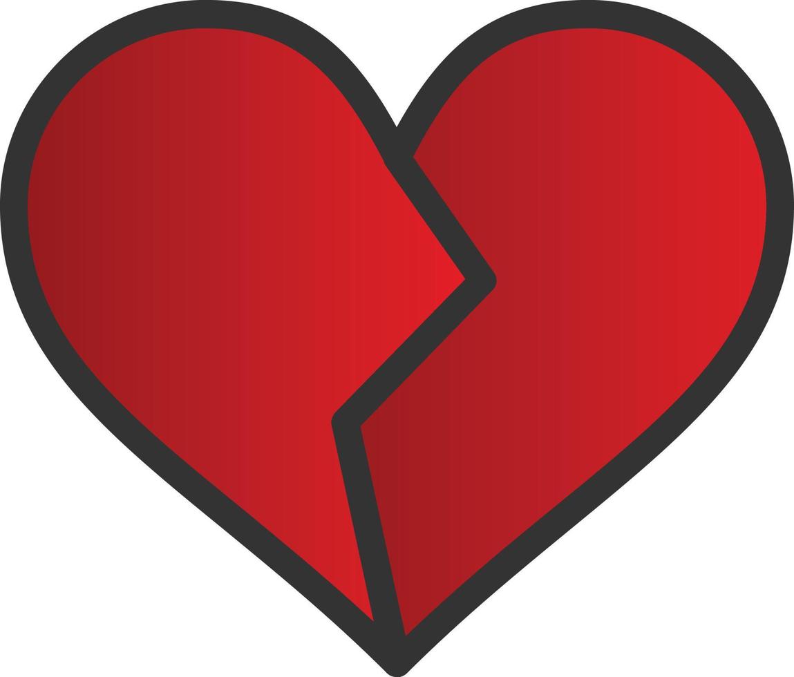 diseño de icono de vector de corazón roto