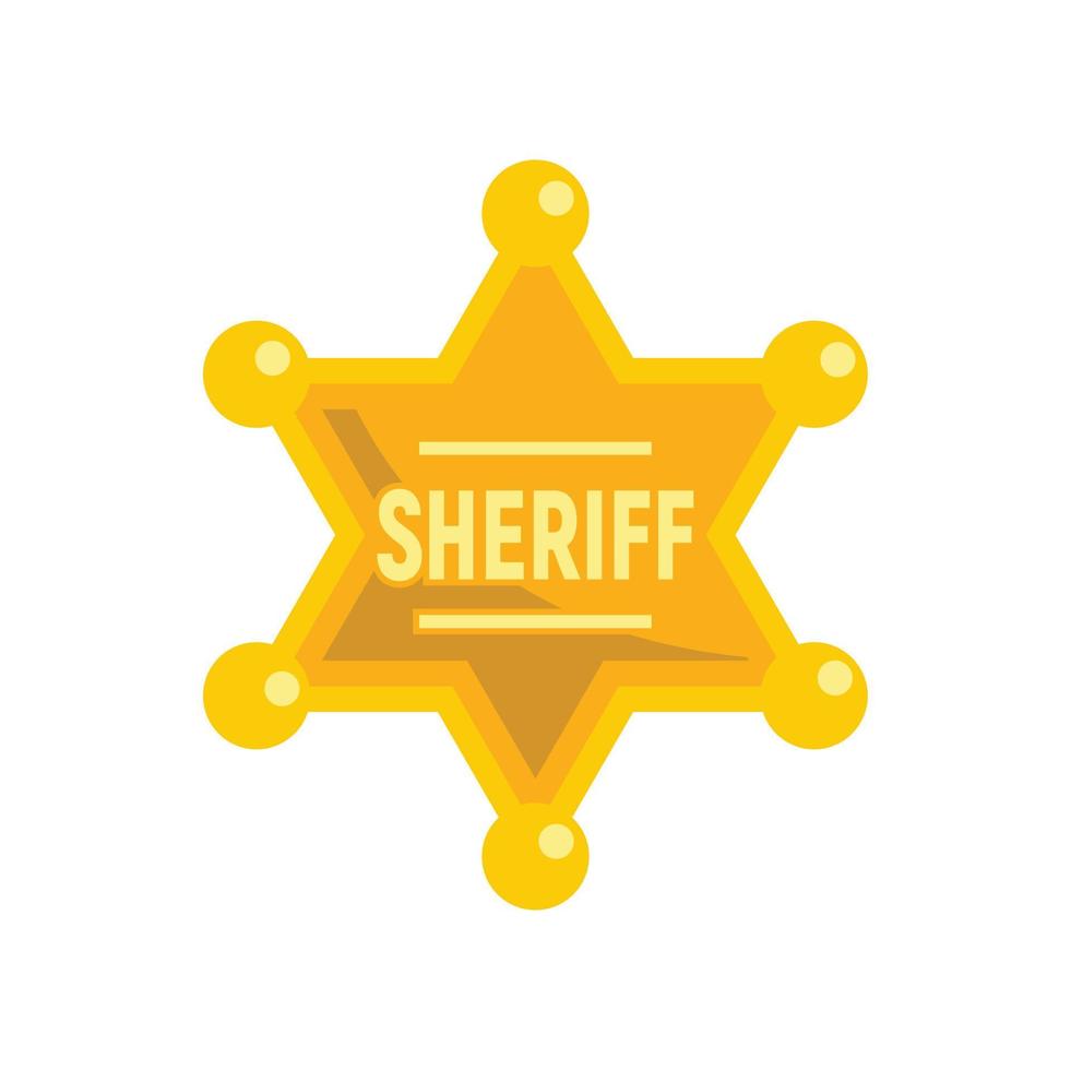 Sheriff gold star icon flat isolated vector