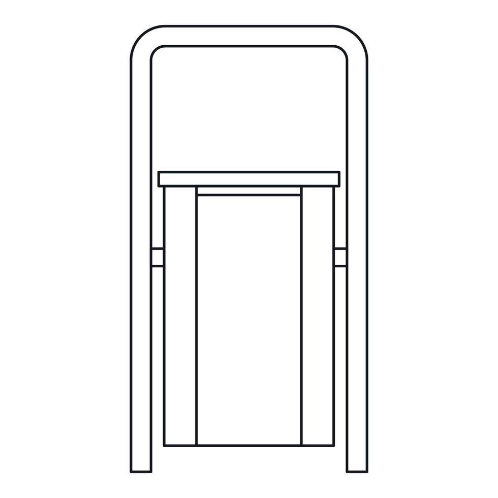 icono de papelera de basura al aire libre, estilo de contorno vector