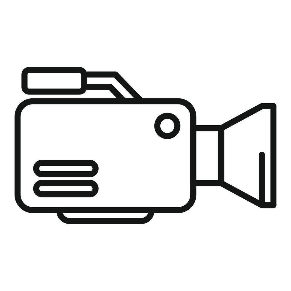 Filmmaker camera icon outline vector. Film production vector