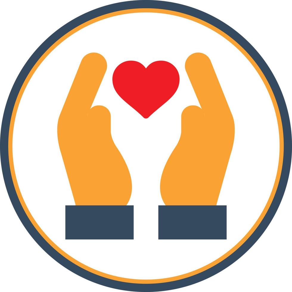 Hand Holding Heart Vector Icon Design