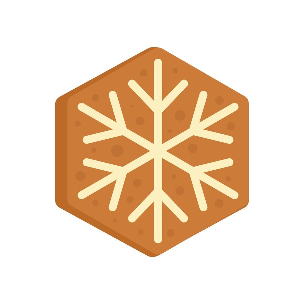 Gingerbread snowflake icon flat isolated vector