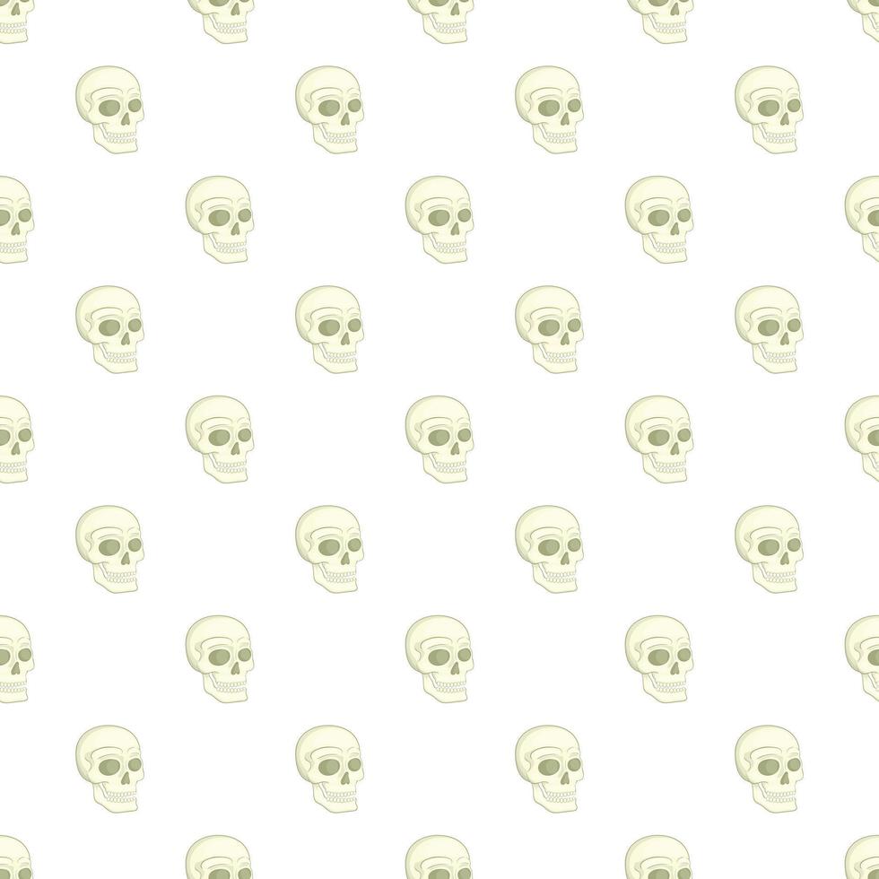 Human skull pattern, cartoon style vector