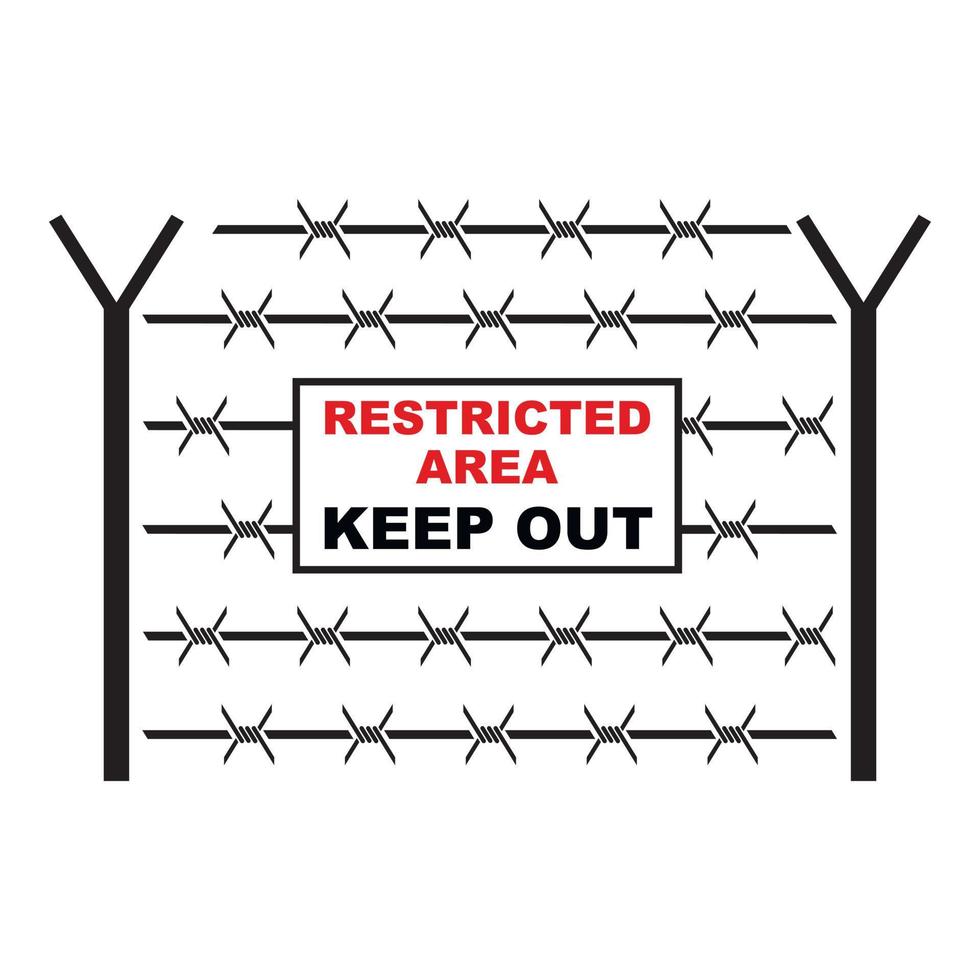 Restricted area icon, cartoon style vector