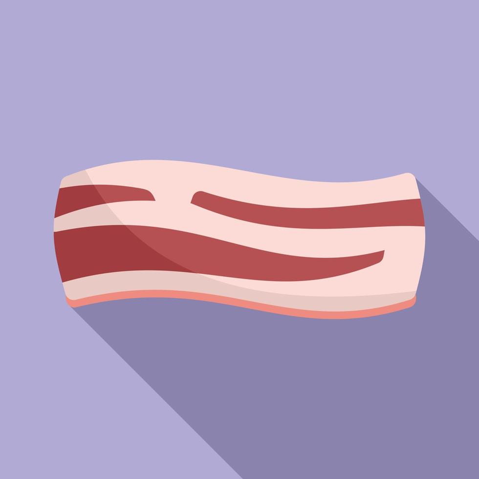 Beef bacon icon flat vector. Breakfast meat vector