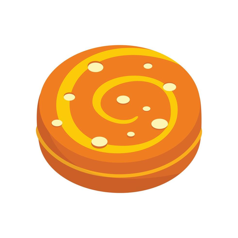 vector aislado plano de icono de galleta horneada sueca