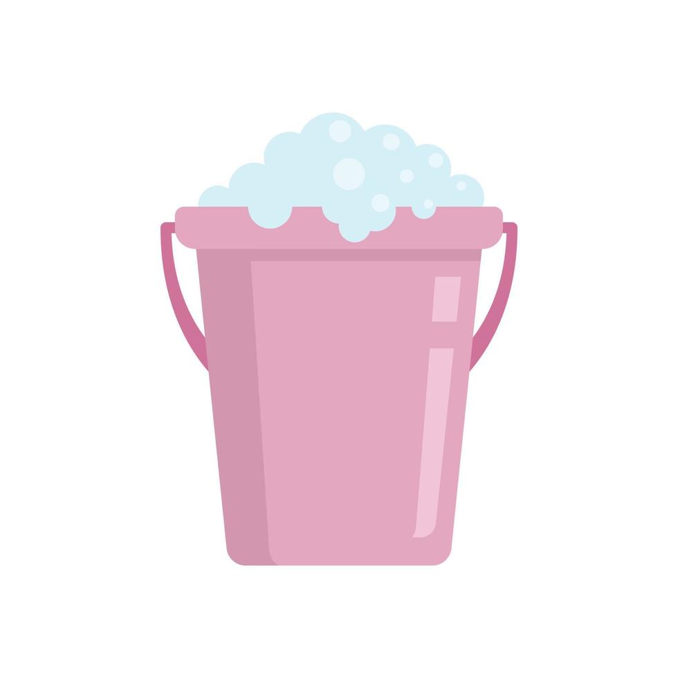 Wash soap bucket icon flat isolated vector