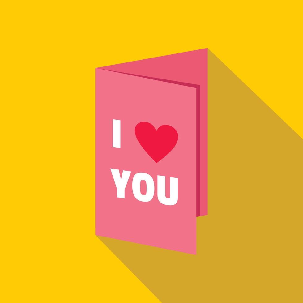 Valentines day card icon, flat style vector