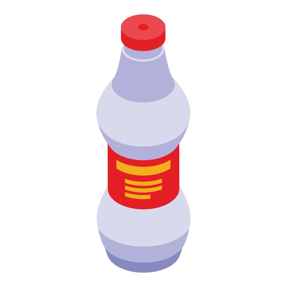 Bbq fire bottle icon isometric vector. Fish picnic vector