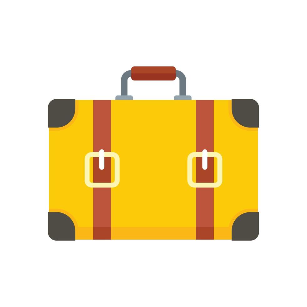 Travel suitcase icon flat isolated vector