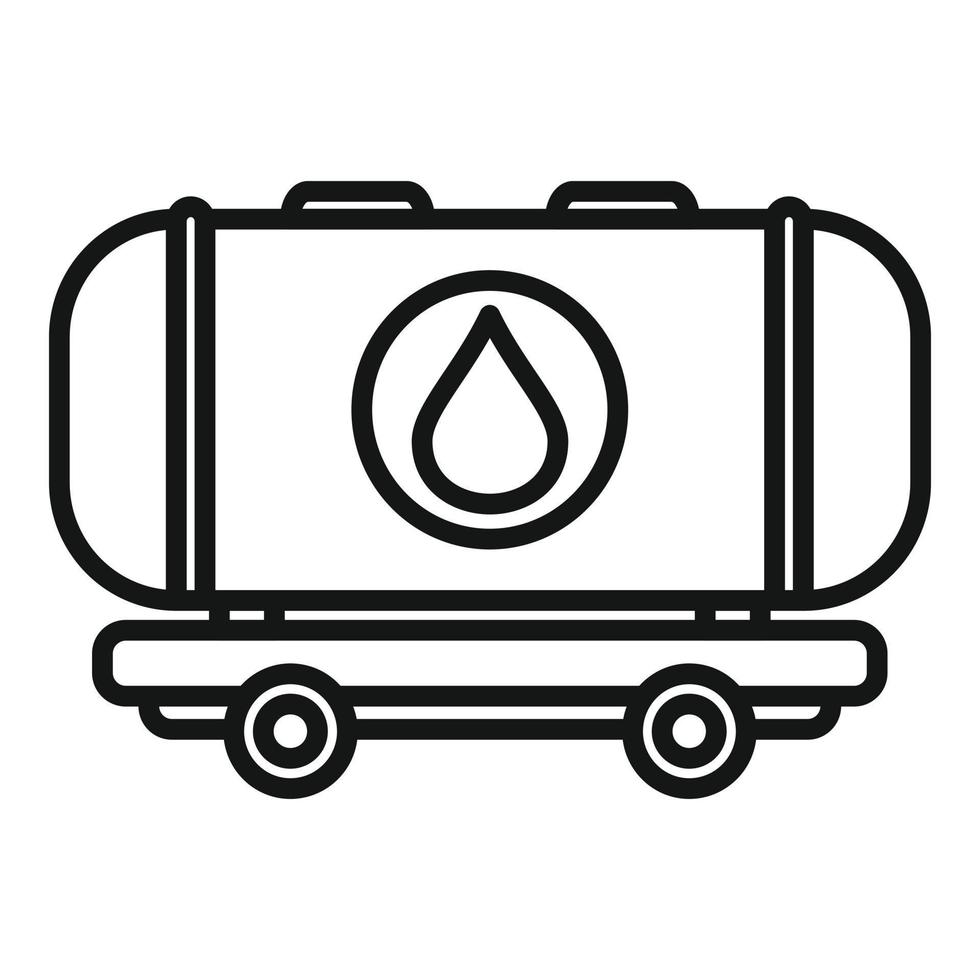 Petrol train tank icon outline vector. Factory effect vector