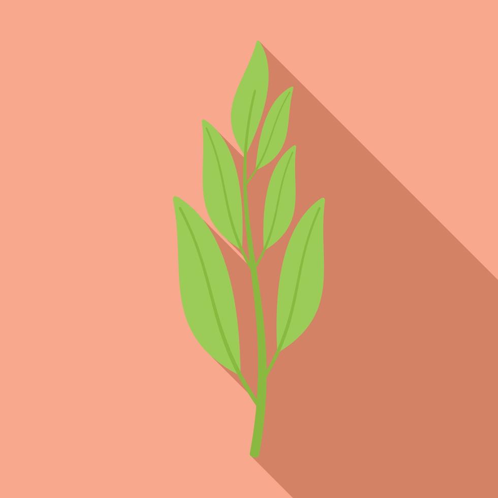 Sage leaf icon flat vector. Herb flower vector