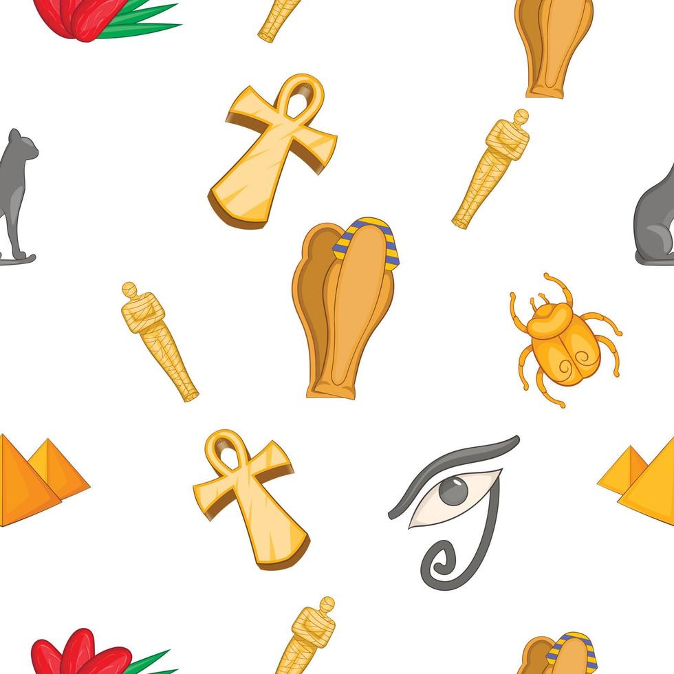Egypt republic pattern, cartoon style vector