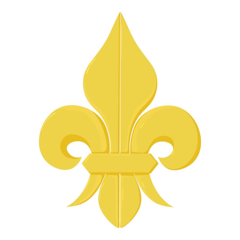 Fleur de lis icon, cartoon style vector