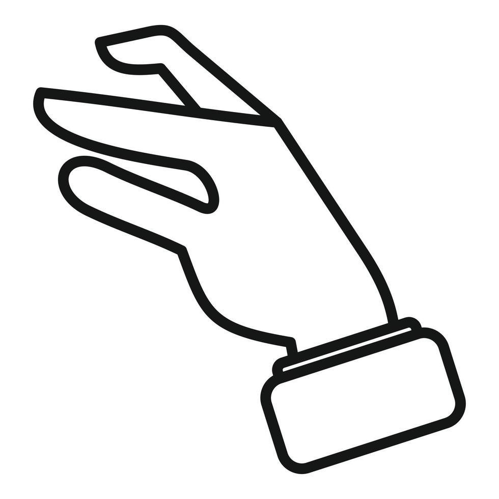 mantenga el vector de contorno del icono de gesto. palma de los dedos