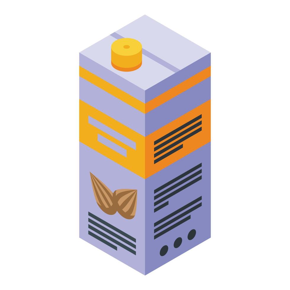 Almond milk pack icon isometric vector. Vegetable food vector