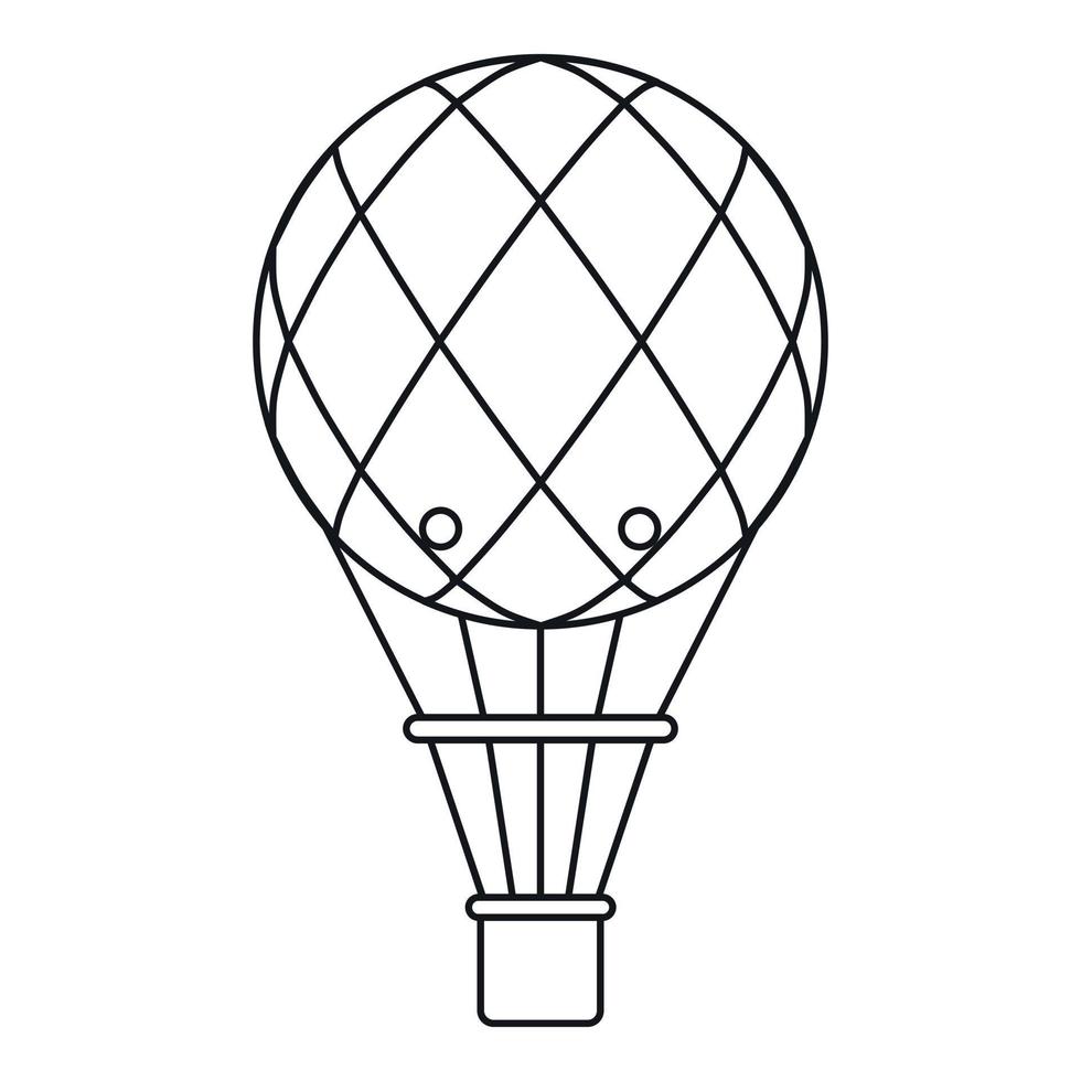 Retro helium air balloon icon, outline style vector