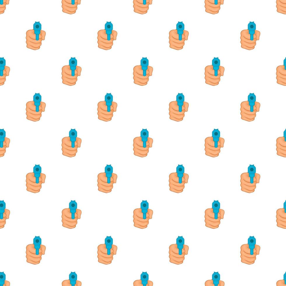 Hand with gun pattern, cartoon style vector