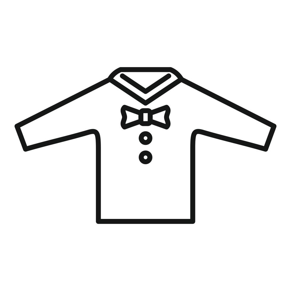 vector de contorno de icono de camisa de niño. uniforme de moda